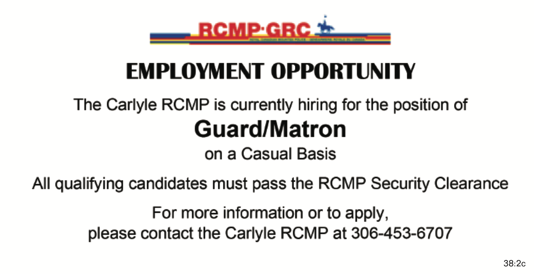 Carlyle RCMP - Guard 